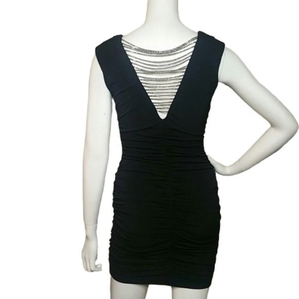 BCX Sexy Black Rouched Sleeveless Formal Evening Event LBD Dress Womens Size S